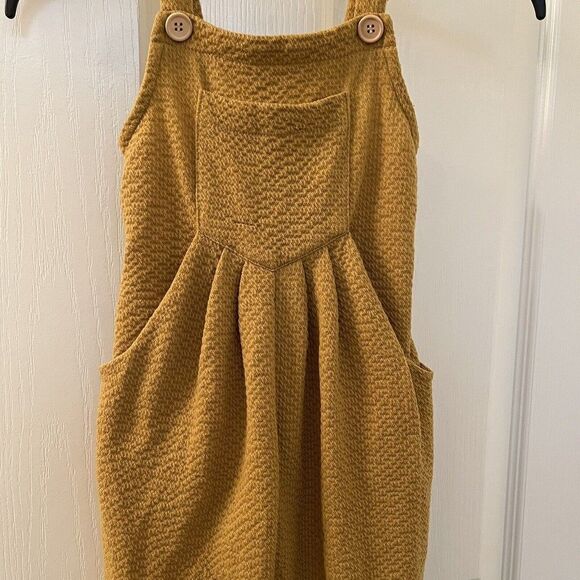 Dot Dot Smile Limited Edition Soft Romper Overalls Mustard Yellow Girls Size 2T - Picture 3 of 11